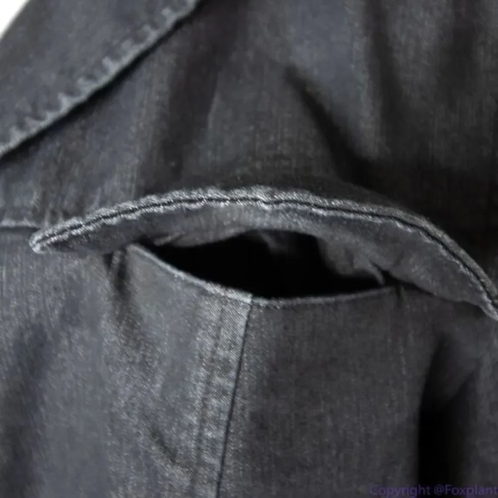 NWOT Attention women's black jean jacket‎ with epaulette, size 14